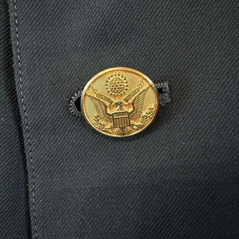 US Army Green Service Uniform Dress Coat Jacket AG-489 40R Gold Eagle Buttons